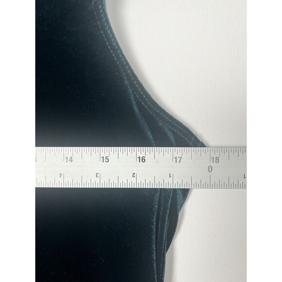 Vintage Forest Green Velvet Maxi Dress & Jacket Beaded Y2K Shoulder Pads USA 12 - Picture 16 of 16